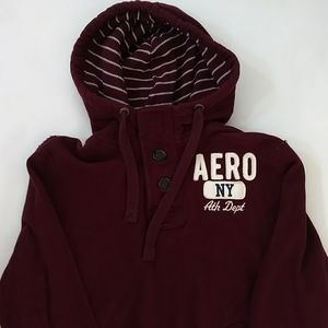 Aeropostale Men's Burgundy Hoodie. Sz. L